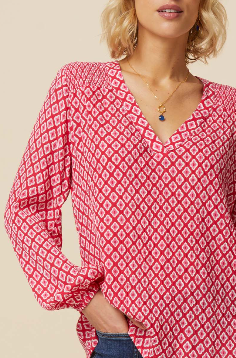 Clea Blouse | Cerise Pink