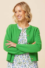 Merino Wool Brittany Cardigan | Green