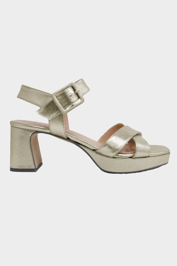 Metallic Platform Heels | Champagne