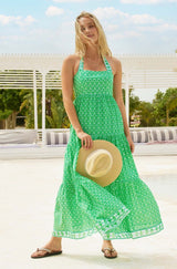 Tabitha Dress | Pop Flower Green/White