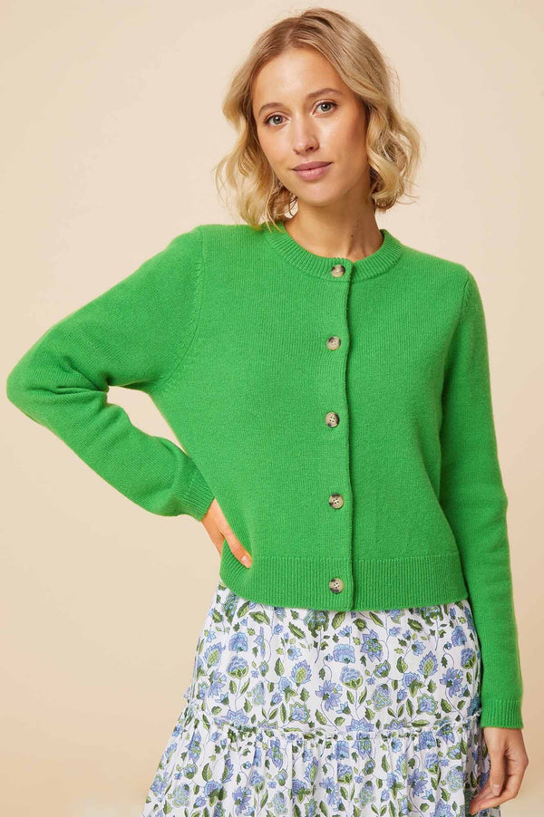 Merino Wool Brittany Cardigan | Green