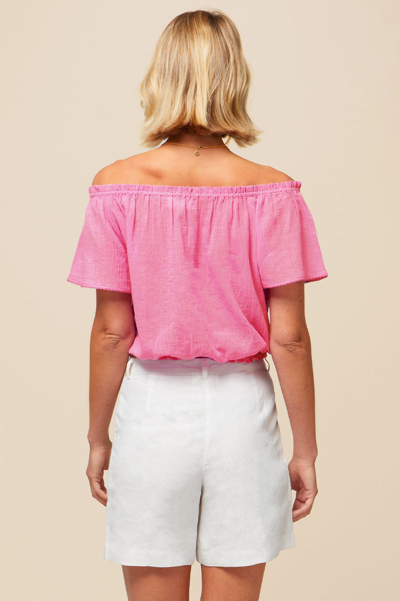 Ilana Frill Organic Cotton Gauze Top | Pink