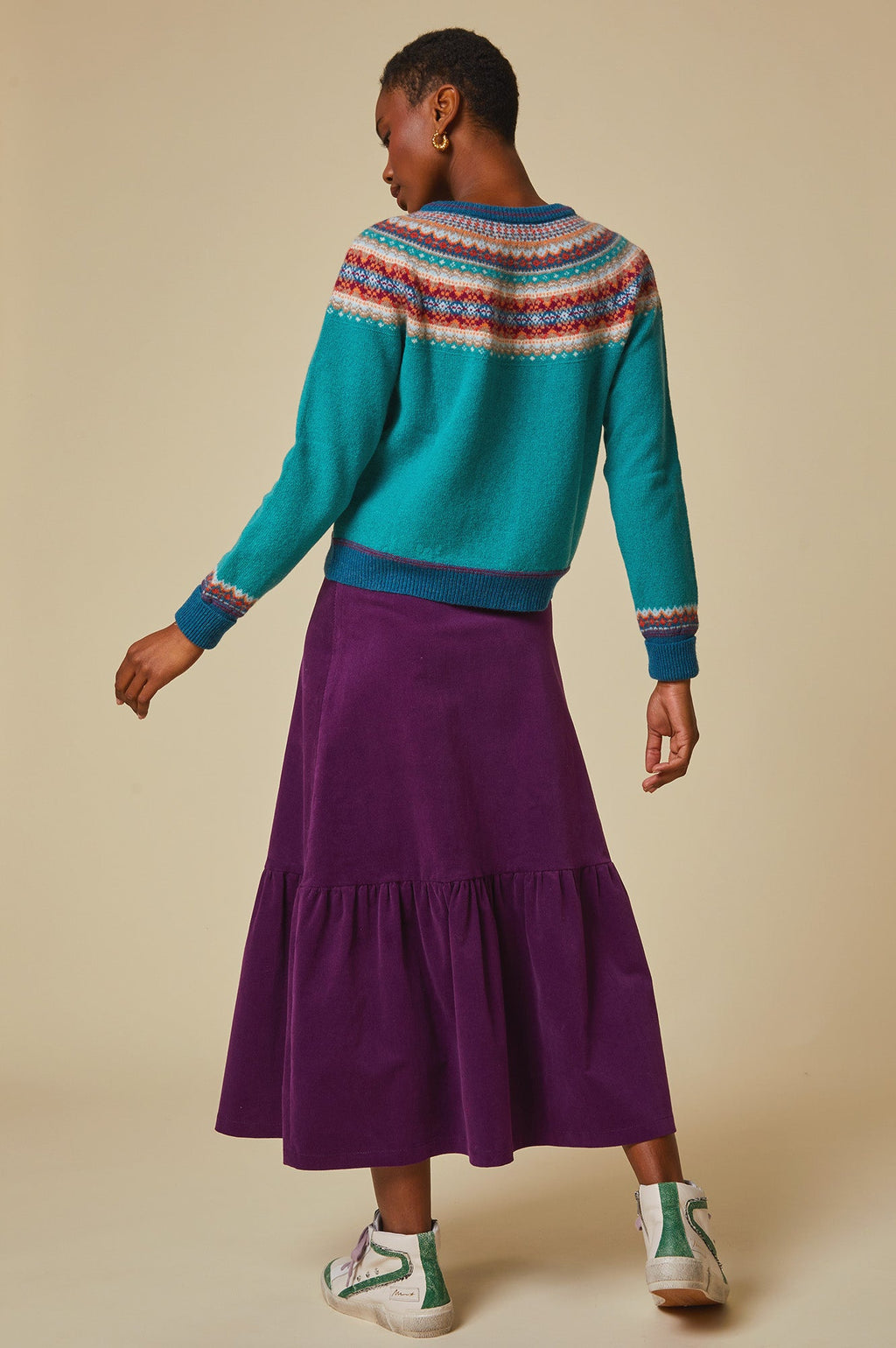 Aspiga Sustainable Ladies Sylvia Corduroy Midi Skirt | Purple – Aspiga US