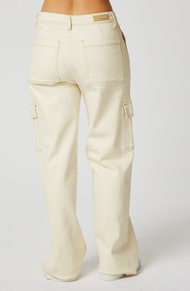 Erin Cargo Straight Leg Jeans | Cream