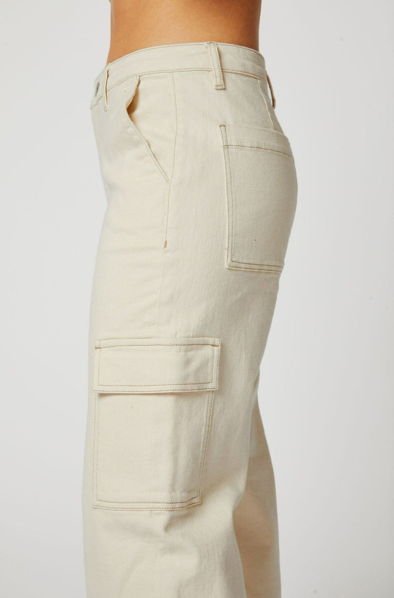 Erin Cargo Straight Leg Jeans | Cream