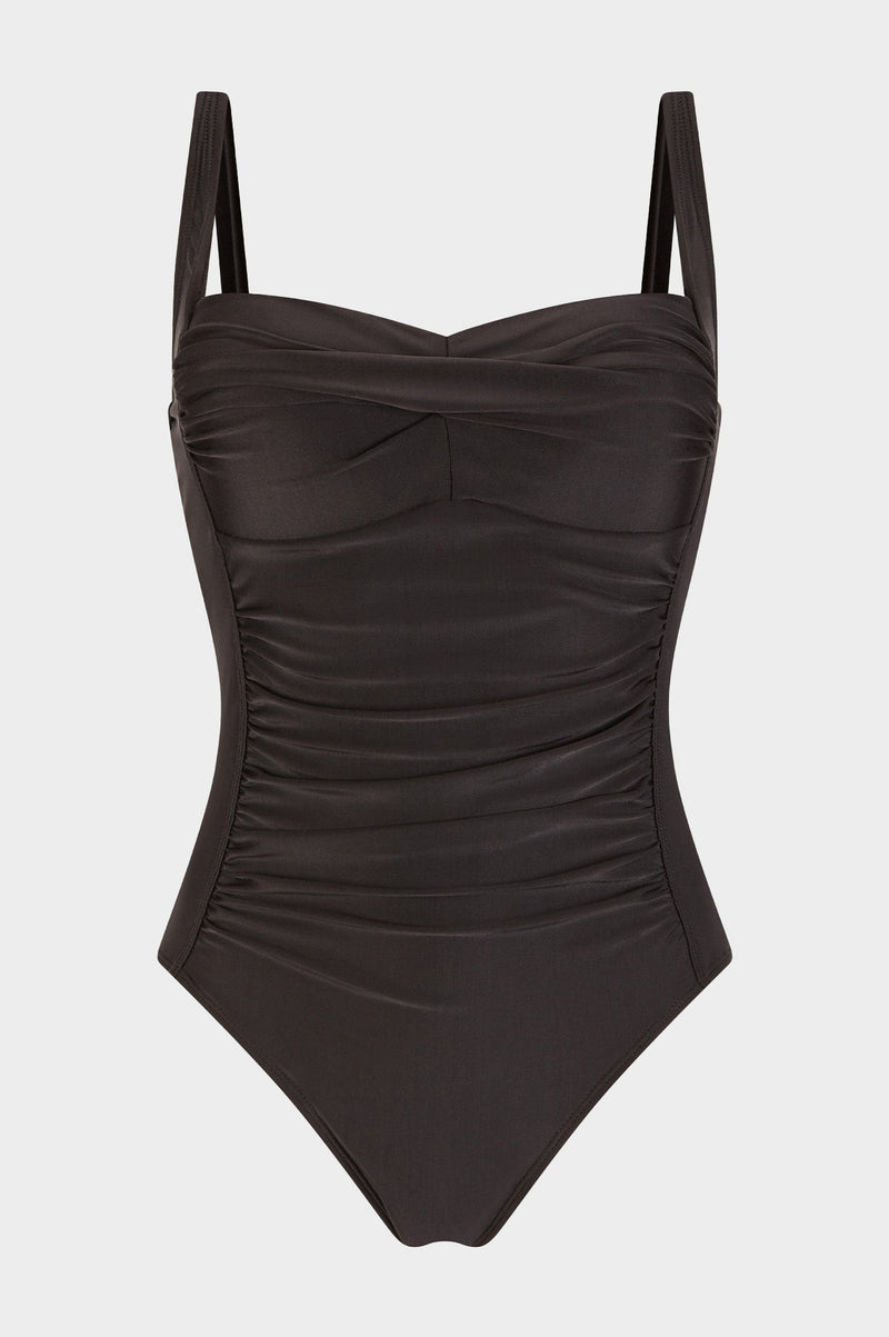 Recycled-Ruched-Swimsuit-Black