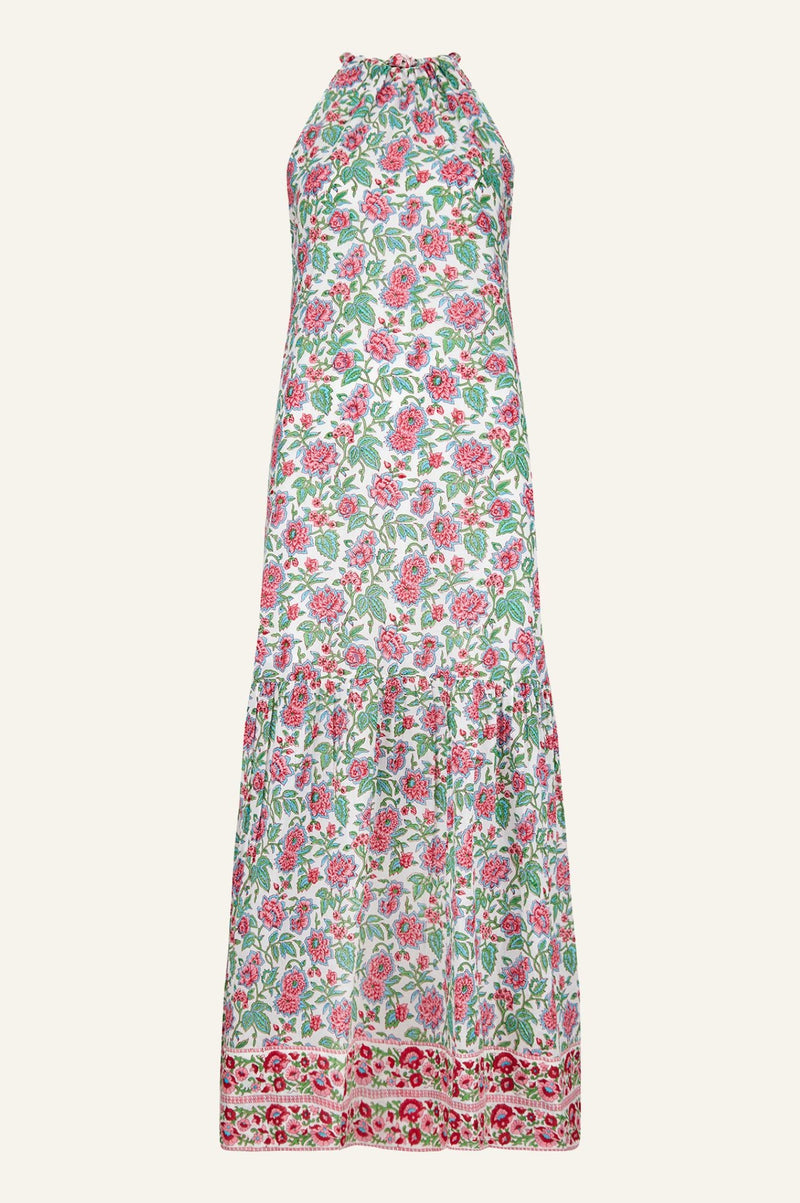 Bonnie Halter Maxi Dress | Floral Green/Pink