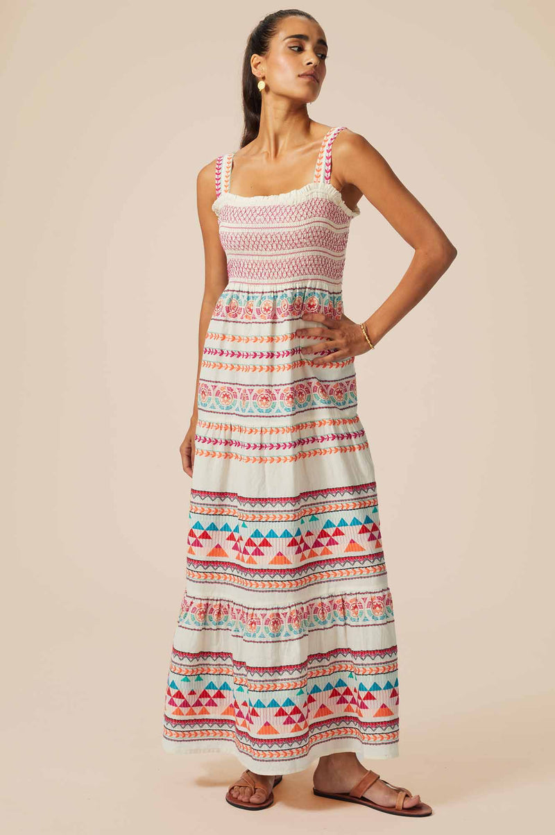 Jacquard Sundress | Ecru/Multi