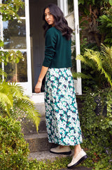 Elodie Skirt | Hazy Floral Navy/Cream/Green