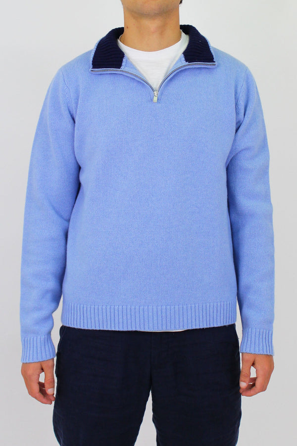 Men's Quarter Zip Jumper | Blue/Navy