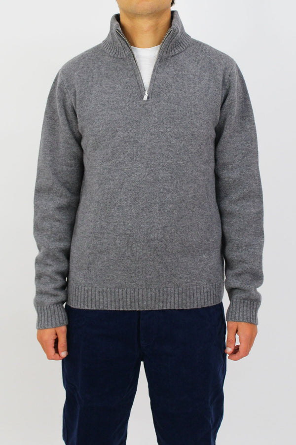 Men's Quarter Zip Jumper | Light Grey/Grey