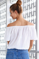 Ilana-Frill-Gauze-Top-White