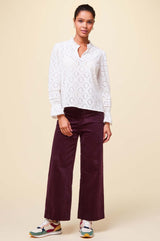 Kendal Cropped Corduroy Trouser | Burgundy