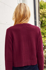 Merino Wool Brittany Cardigan | Wine