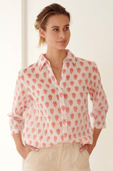 Cecilia-Shirt-Block-Print-Pineapple-White-Red