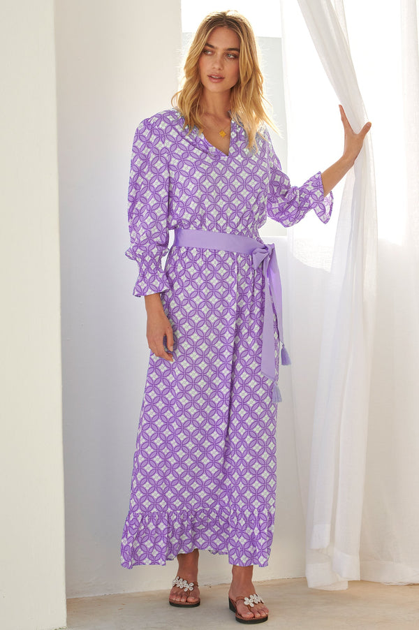 Maeve-EcoVero-Dress-Geo-Lavender