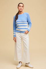 Rhia Jumper | Stripe Cornflower/Ivory