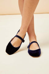 Velvet Mary Jane | Navy