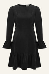 Victoria Mini Stretch Corduroy Dress | Black