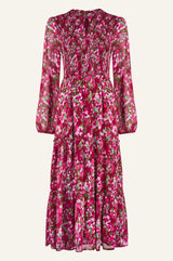 Arabelle Dress | Hazy Floral Burgundy/Pink