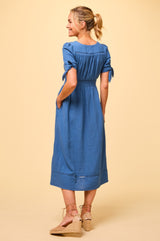 Olga Cheesecloth Dress | Marina Blue