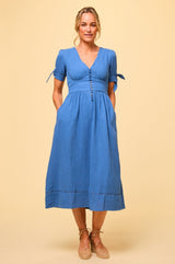 Olga Cheesecloth Dress | Marina Blue