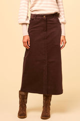 Mallory Corduroy Skirt | Chocolate