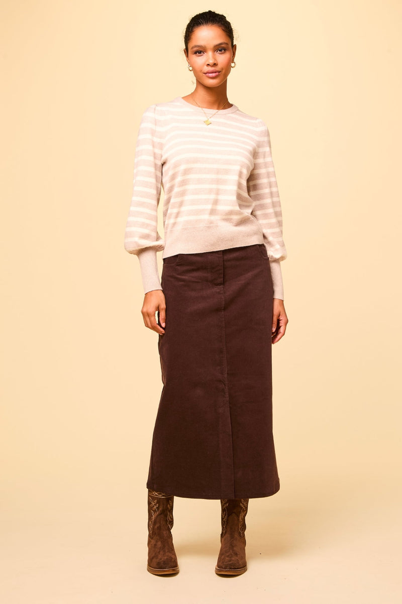 Mallory Corduroy Skirt | Chocolate