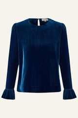 Victoria Velvet Top | Blue Sapphire