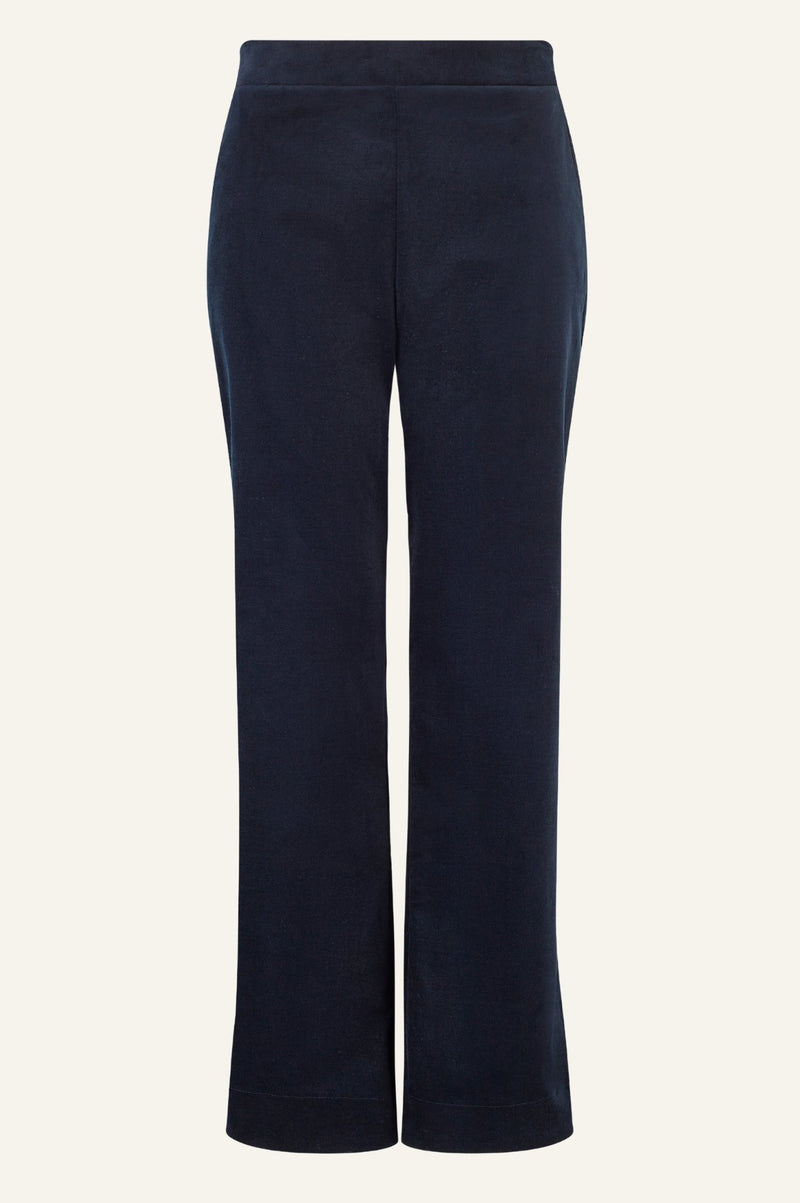 Juliette Cotton Stretch Velvet Trouser | Black