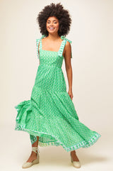 Tabitha Dress | Pop Flower Green/White