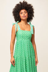 Tabitha Dress | Pop Flower Green/White