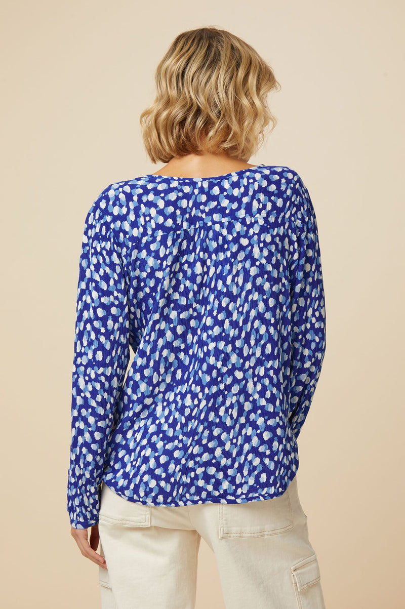 Long Sleeve Lisbon Shirt | Navy/Cream