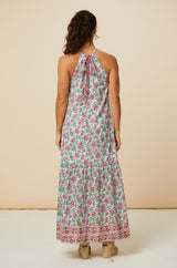 Bonnie Halter Maxi Dress | Floral Green/Pink
