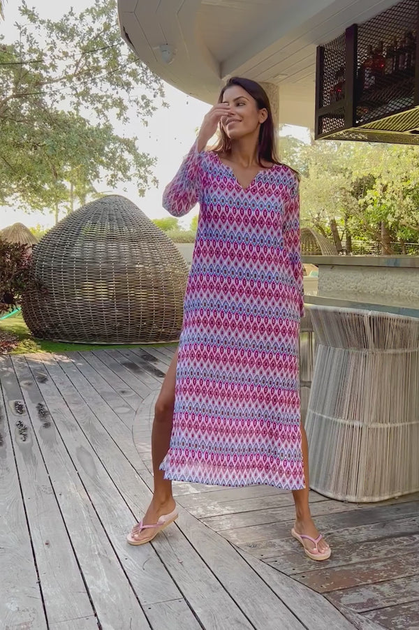 Guadalupe Maxi Tunic | Aztec Raspberry