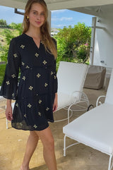 Cristina Embroidered Kaftan | Black/Gold