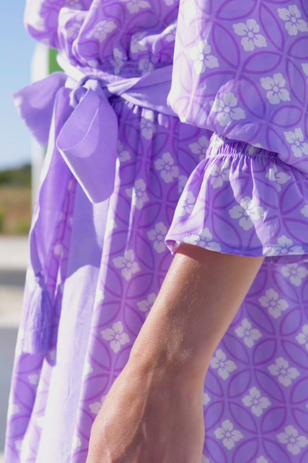 Maeve Tea Dress | Geo Lavender