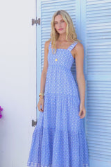 Tabitha Organic Cotton Maxi Dress | Pop Flower Blue